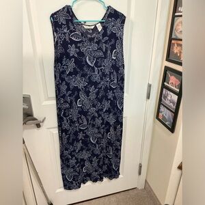 3X rayon navy print dress